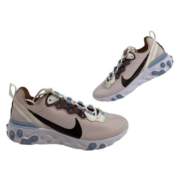 Nike Pink React Element 55 Sneakers | Size 7 for Women - Picture 1 of 7